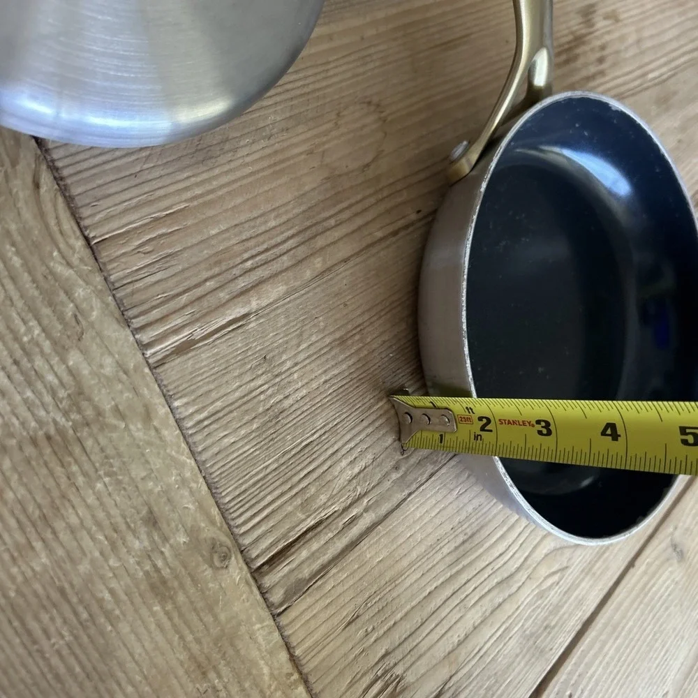 2 Williams-Sonoma GreenPan Reserve Ceramic Pans Twilight w/Gold Handle W/ Lids